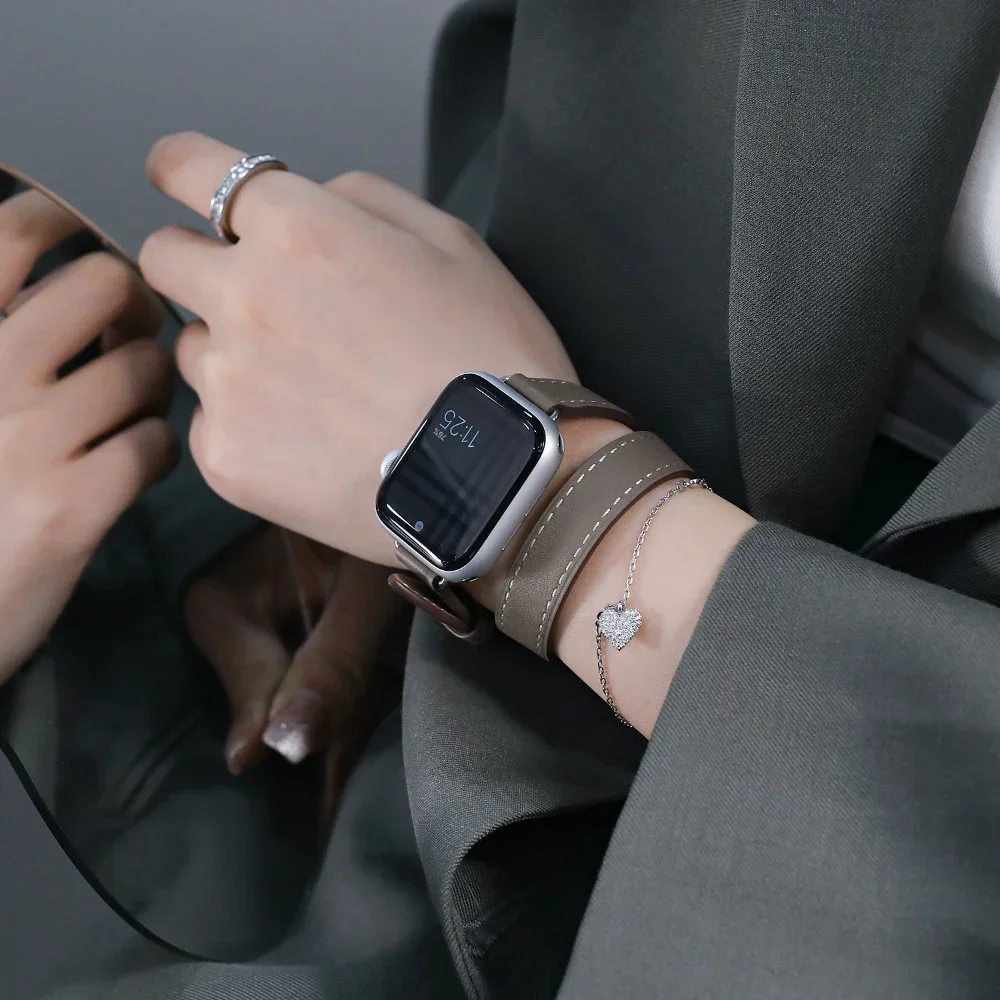Double Tour Leather Strap Fashion Band