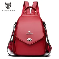 Fashion Lock Women Backpack Designer High Quality Leather Women School Bags Multifunction Large Capacity Travel Backpack Mochila 1