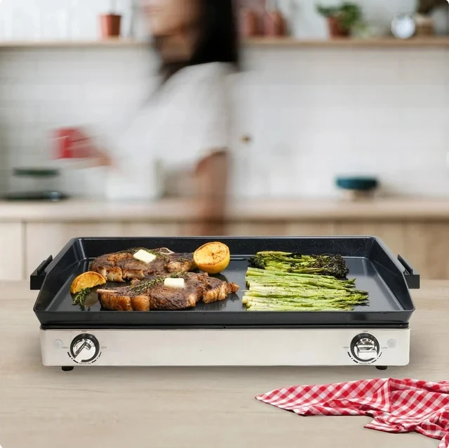 Kalorik® Pro Double Griddle and Cooktop, Stainless Steel 2