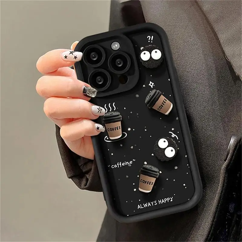 Adorable 3D Cartoon Liquid Silicone Soft Phone Case Cover