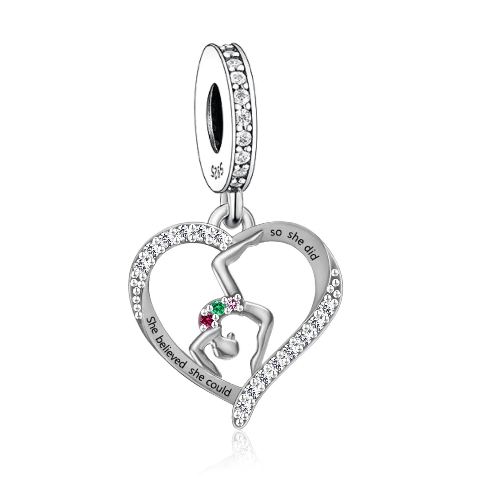 FC Jewelry Fit Original Pan Charms Bracelet 925 Sterling Silver Love Swimming Swimmer Bead For Making Coach Daughter Berloque 3
