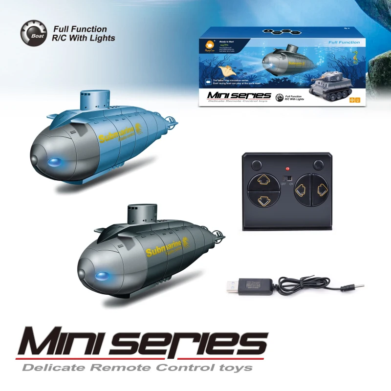 RC Boat Bmarine Toy Simulation Mini Ship Waterproof Rechargeable Model 2.4G Remote Control Submarine Toys for Boys Children Gift