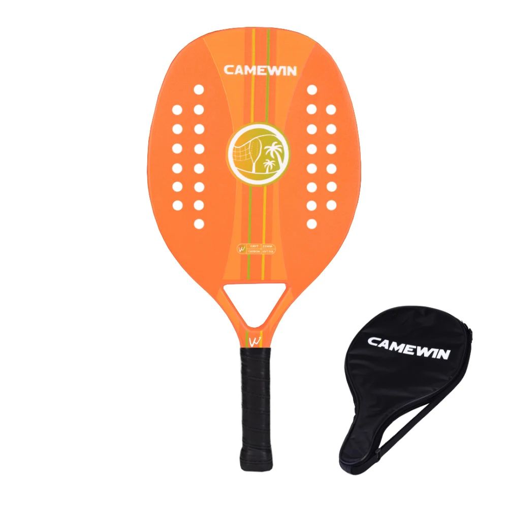 New Quality Carbon and Glass Fiber Beach Tennis Racket Soft Face Tennis Racquet with Protective Bag Cover