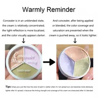 Correcteur à couverture complète 3 couleurs – Correcteur imperméable pour imperfections, cernes et ridules 5
