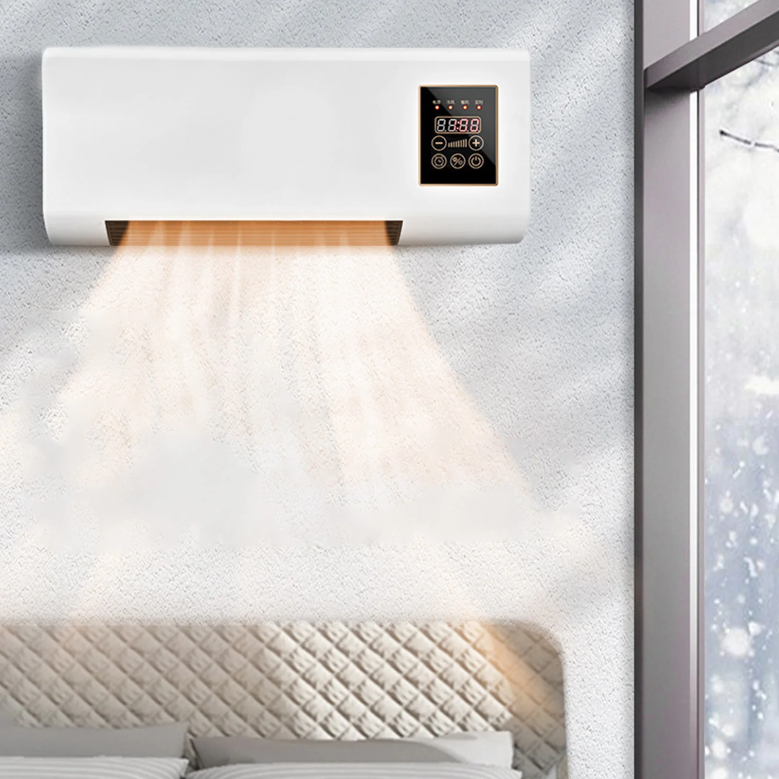 Air Conditioner Constant Temperature Heating  Control Mini Wall Air Conditioner with Remote Control for Living Room 220V 4