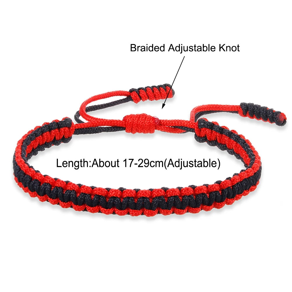 GifBasg Set di 2 braccialetti buddisti regolabili fatti a mano