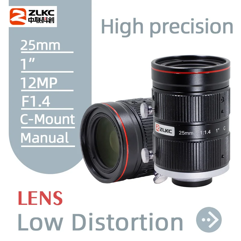 ZLKC F1.4 대구경 렌즈 FA 카메라 25mm 고정 초점거리 1.1인치 고해상..