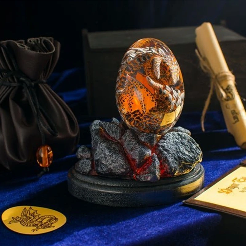 

Crystal Transparent Resin Statue Dragon Egg Lava Dinosaur Egg Souvenir Resin Craft Luminous Handmade Dragon Eggs Home Decor Gift