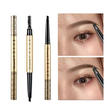 

1pc Golden Hoop Rod Triangle Eyebrow Pencil Waterproof Eyebrows Pen Light Brown Black Dark Grey Dark Brown Grey Color Cosmetics