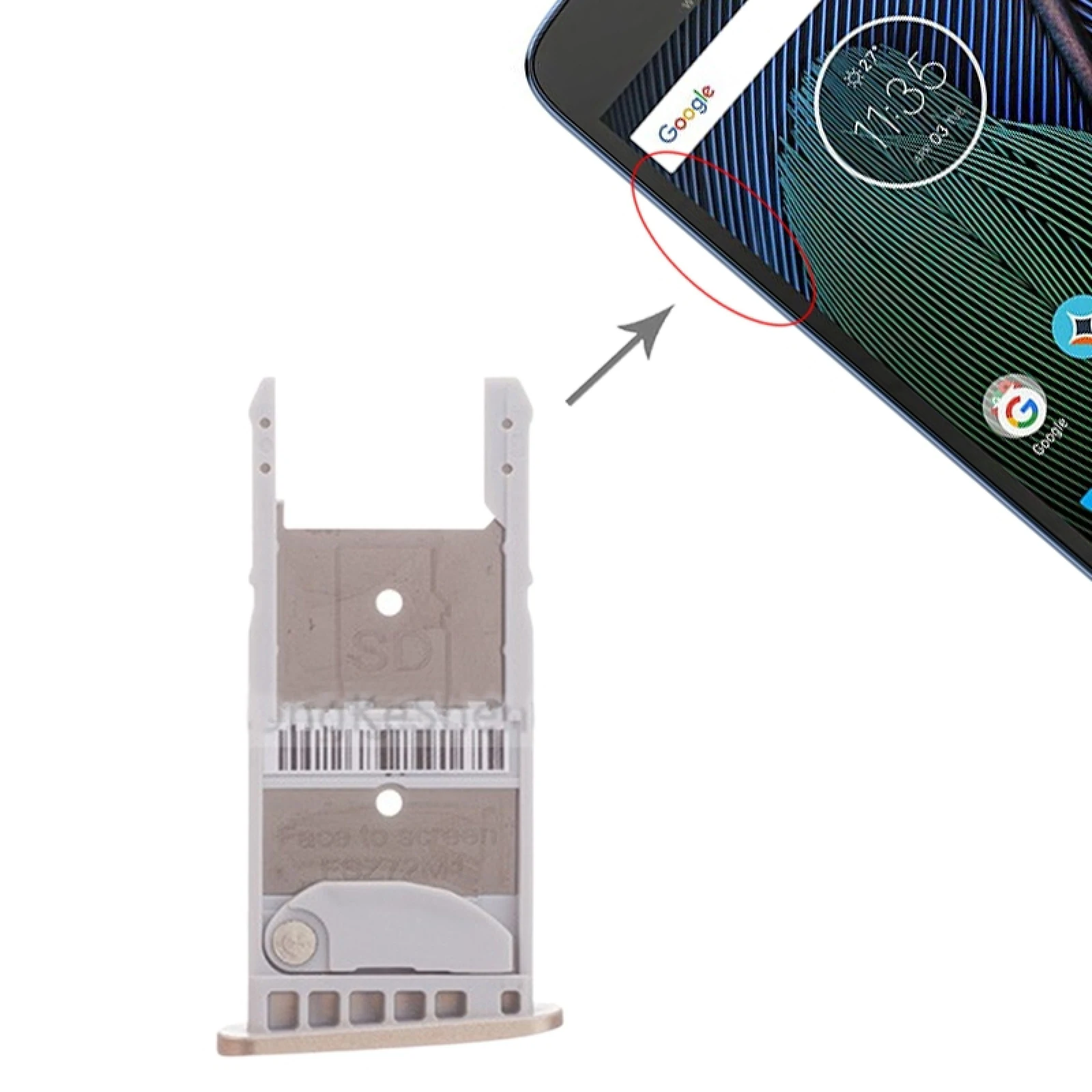 

Лоток для SIM-карты + лоток для карты Micro SD для Motorola Moto G5 Plus (Золотой)