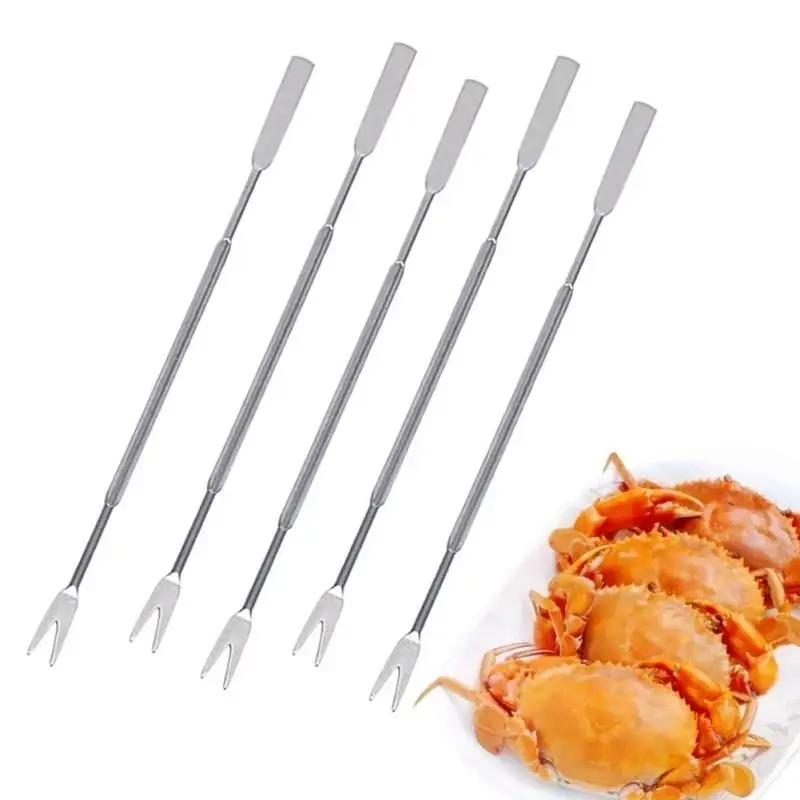 Portable Stainless Steel Food Forks Suitable Seafood Crab Lobster Fork High Quality Nutcracker Needle Household Kitchen Supplies