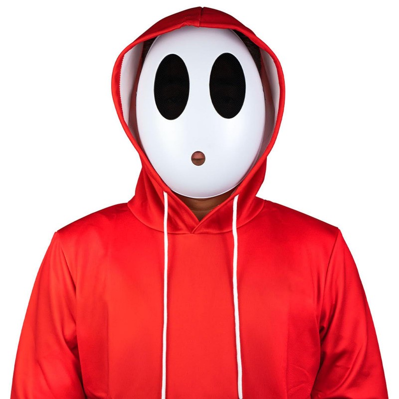 Game Super Luigi Bros Shy Guy Mask Creative Halloween Personality Cosplay Unisex  Full Face White Masquerade Accessories Prop