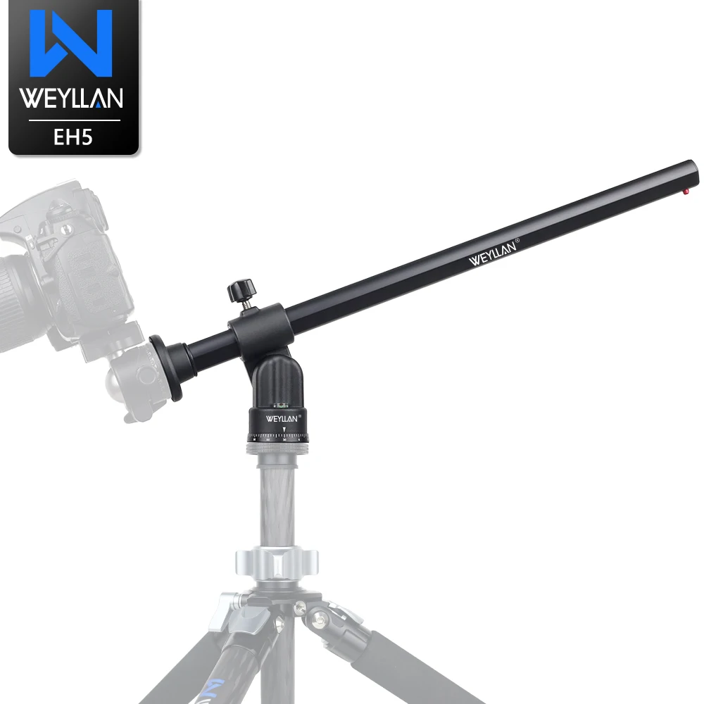 WEYLLAN EH5 Horizontal Center Column Tripod Boom Cross Extension Arm Camera Mount Rotatable MultiAngle Rod for Overhead Shooting