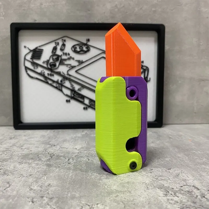 Fidget Toys Random 3D Gravity Radish Knife Straight Jump Mini Bounce Model Decompression Toy Plastic Toy Knife