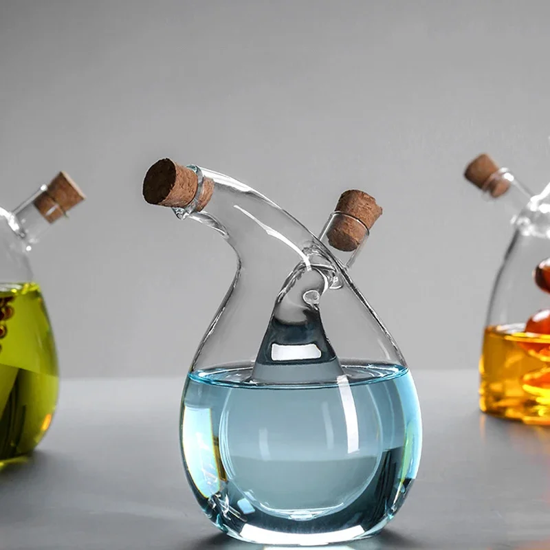 Seasoning Jars Oil Pot Glass Kitchen Two-in-one