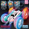 2.4G RC Stunt Car Children Double Sided Flip Remote Control Car 360 Degree Rotation Off Road Rc Drift Cars For Pink Girls Toys 1
