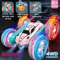 2.4G RC Stunt Car Children Double Sided Flip Remote Control Car 360 Degree Rotation Off Road Rc Drift Cars For Pink Girls Toys 1