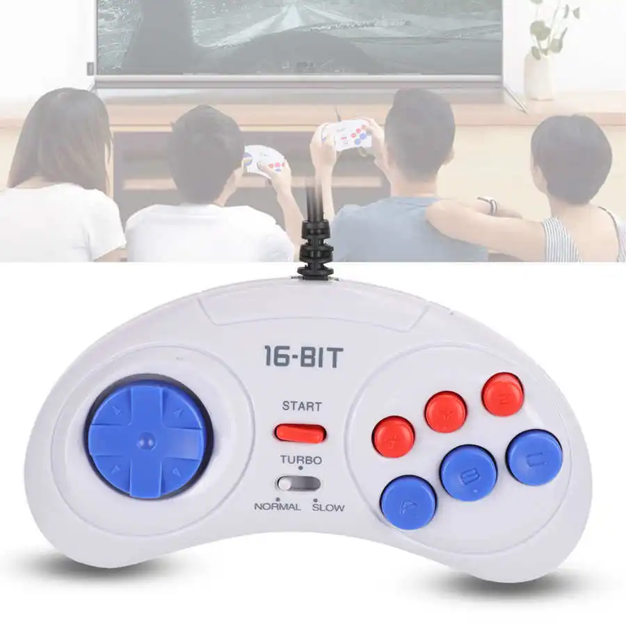 소형 및 경량 미니 핸드헬드 게임 콘솔, Sega pubg 모바일 게임 패드용 인체 공학적 게임 컨트롤러, 흰색, 16 비트, 9 핀