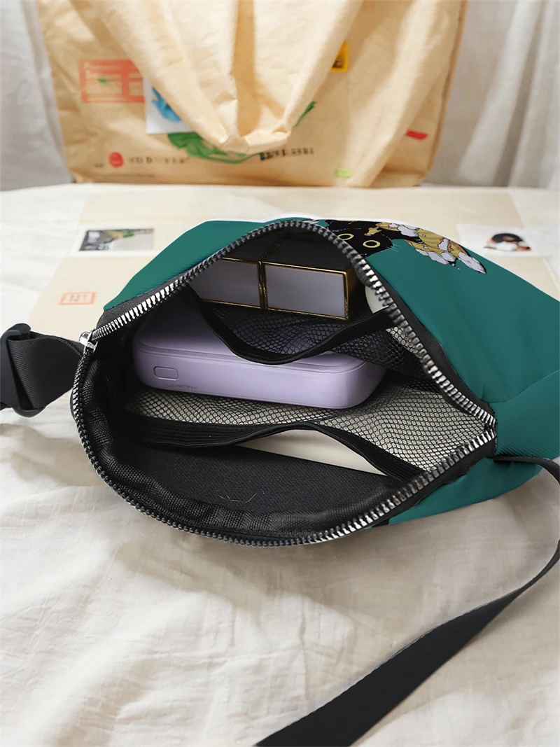1pc,stylish adjustable crossbody bag for disruptive cats, neutral sports waist bag, suitable for running