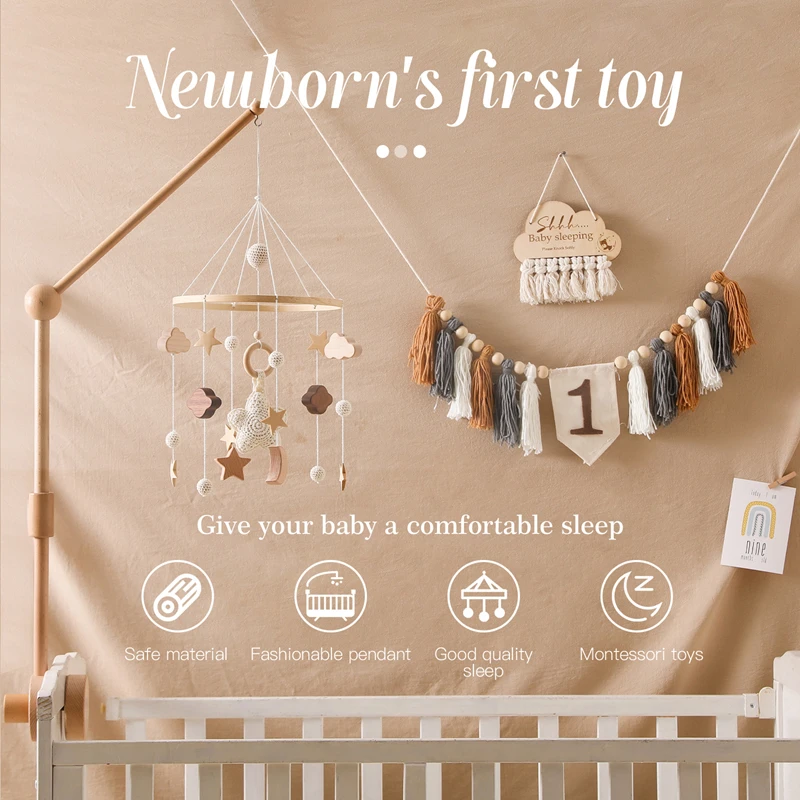 DIY Baby Bed Bell Materials Package Crib Hanging Soothing Accessory Newborns Room Decoration Tool Early Childhood Education Gift