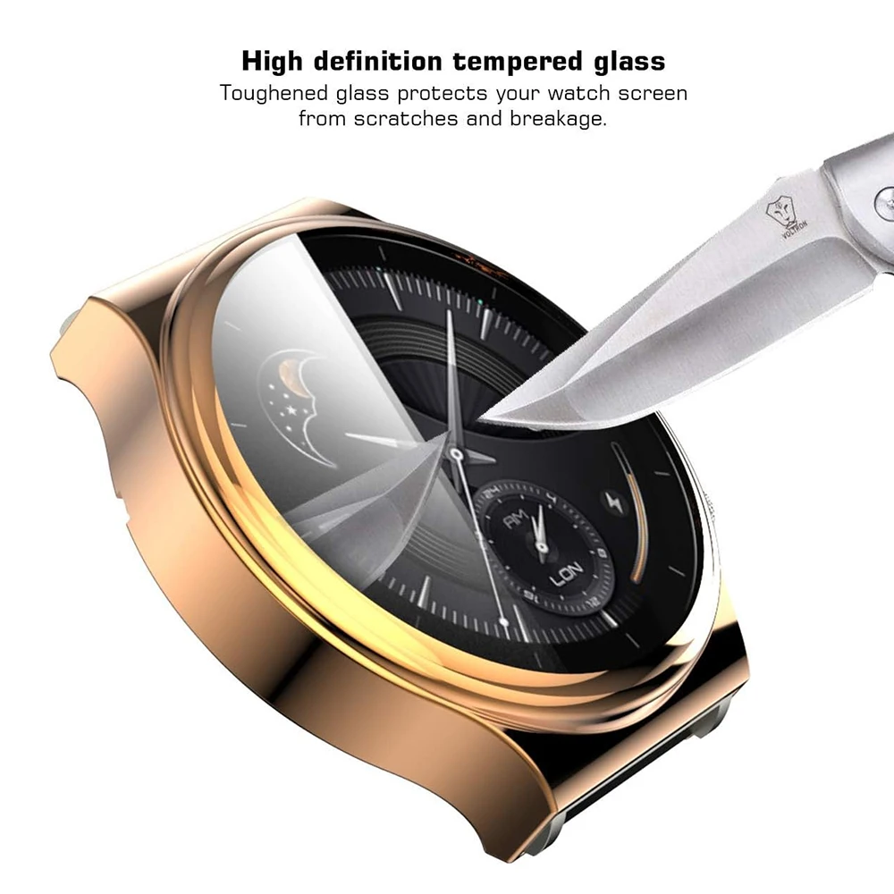 Premium Full-Coverage Electroplated Case with Built-in Tempered Glass Screen Protector (Touch Sensitive)