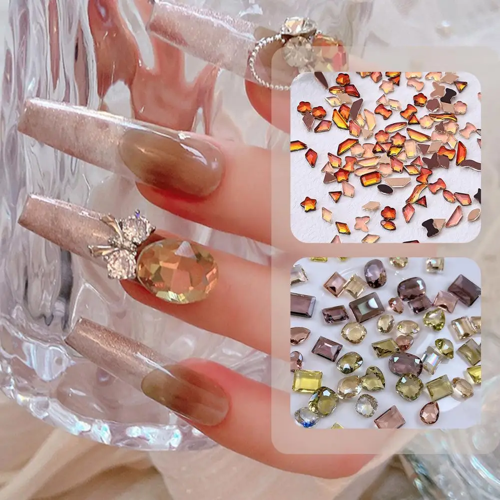 

15/30/100Pcs Nail Art Rhinestones Autumn Winter Coffee Stunning Butterfly Design Decors for Beautiful Nails