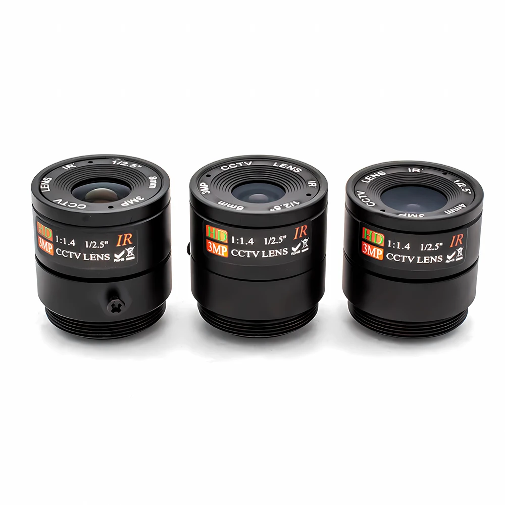 3MP 4/6/8mm CS Mount Lens 1/2.5 Inch Format F1.4 Aperture For Industrial Machine