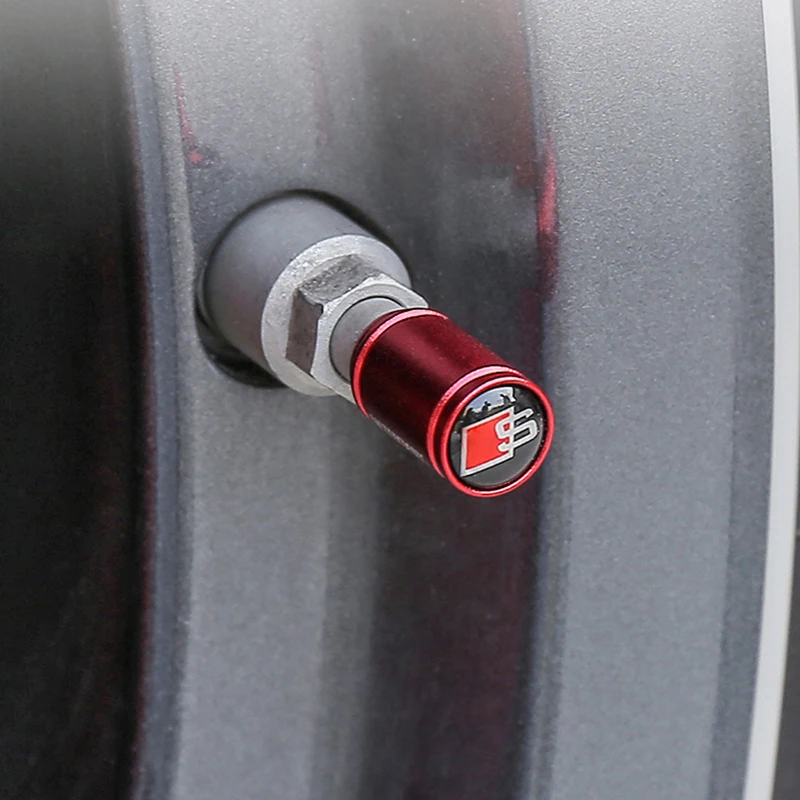 Metal Car Wheel Tire Air Valve Caps Stem Covers 4Pcs For Audi A3-A8 Q3-Q7 A8L S6-S7 Q2L Q5L RS3-RS8