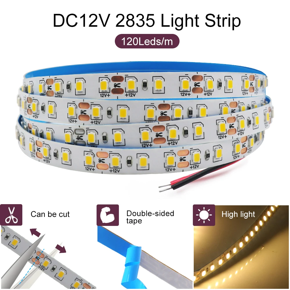 Multi-Length Flexible LED Strip Light, 120 LEDs/M, 13 Vibrant Colors, 8mm PCB, Home Illumination