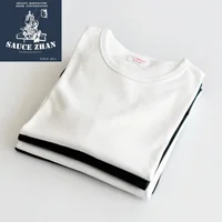 SauceZhan Tops & Tees Men's T-shirt Short Sleeve  Anti-Deformation Anti-Shrink Double-woven fabric Cotton Soft O-Neck 2