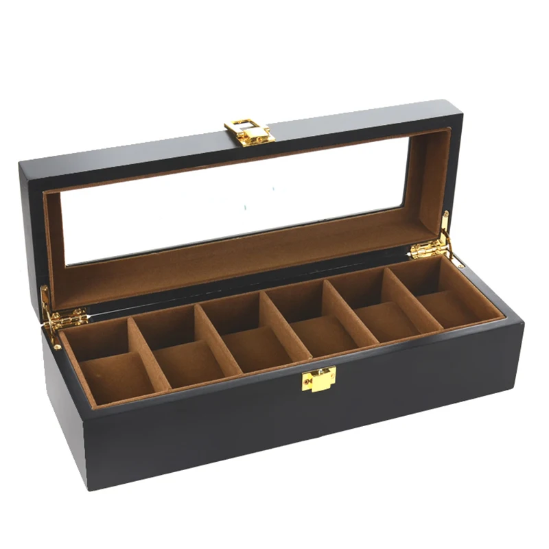 Wooden 6/10/12 Grids Luxury Watch Holder Boxes For Men and Women Glass Top Jewelry Organizer Stroge Cases Clock Gifts Boxes