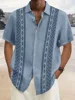 Summer Street Daily Fashion Men's Shirt Seaside Casual Men's Short-sleeved Shirt Striped Printed Men's Short-sleeved T-shirt 1
