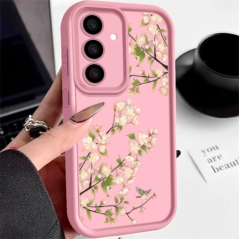 Pink Floral Soft Phone Case Cover