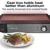Hamilton Beach Professional Cast Iron Indoor Electric Grill & Griddle,10"x16" Preseasoned Cooking Surface,Adjustable Temperature 5