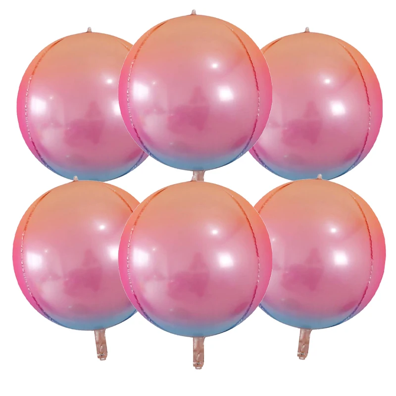 thumbnail image 1 of 6 globos de helio de aluminio 4D de 22 pulgadas, globos de aire metálicos brillantes para decoración de bodas, fiestas de cumpleaños, baby shower, juguetes para niños, 1 of 5