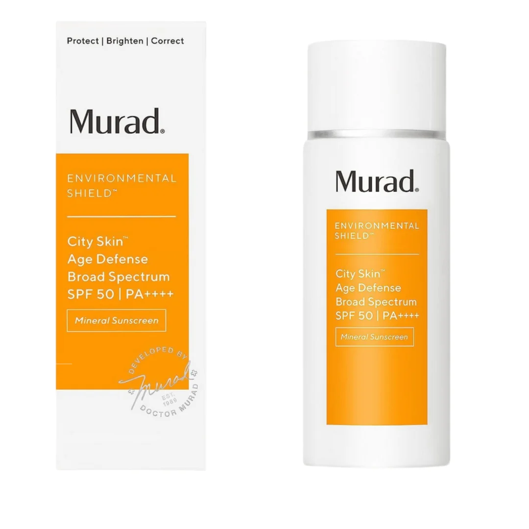 Tinted Sunscreen Murad Environmental Shield City Skin Age Defense Broad Spectrum SPF 50 Mineral Sunscreen Blue Light Defense for Face