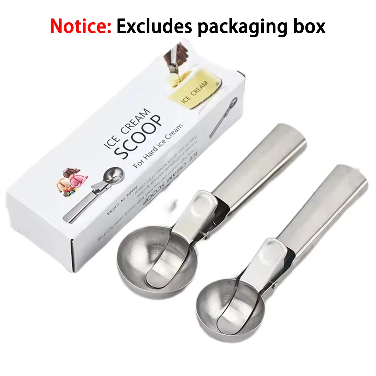 Stainless Steel Dual-purpose Ice Cream Scoop Ice Cream Scooper Multifunctional Fruit Scoop Kitchen Supplies 6