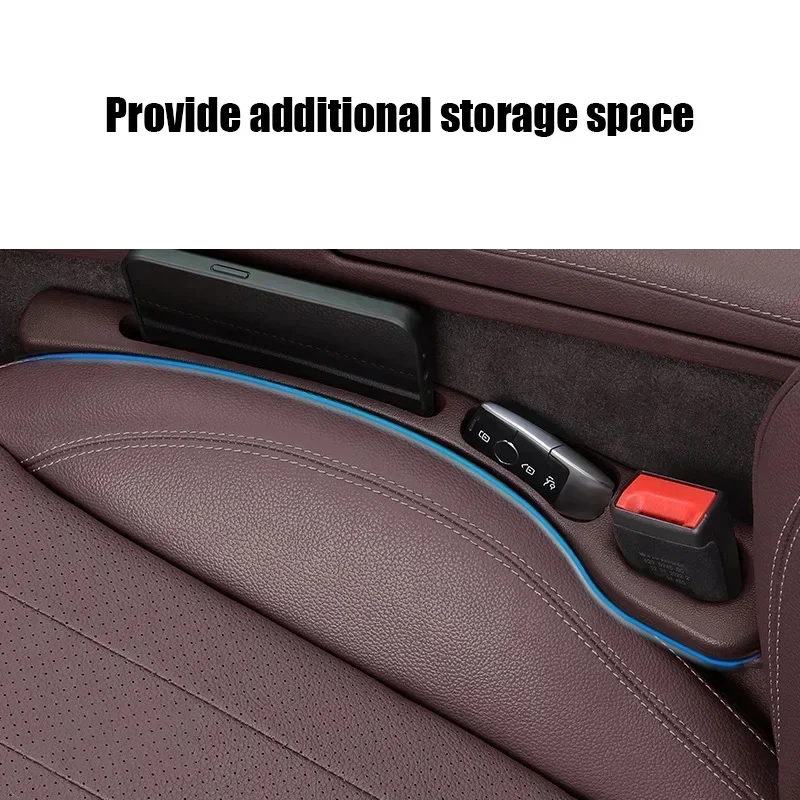 Dual Car Seat Gap Filler Organizer - PU Waterproof Anti-Leak Stopper with Dual Storage Slots