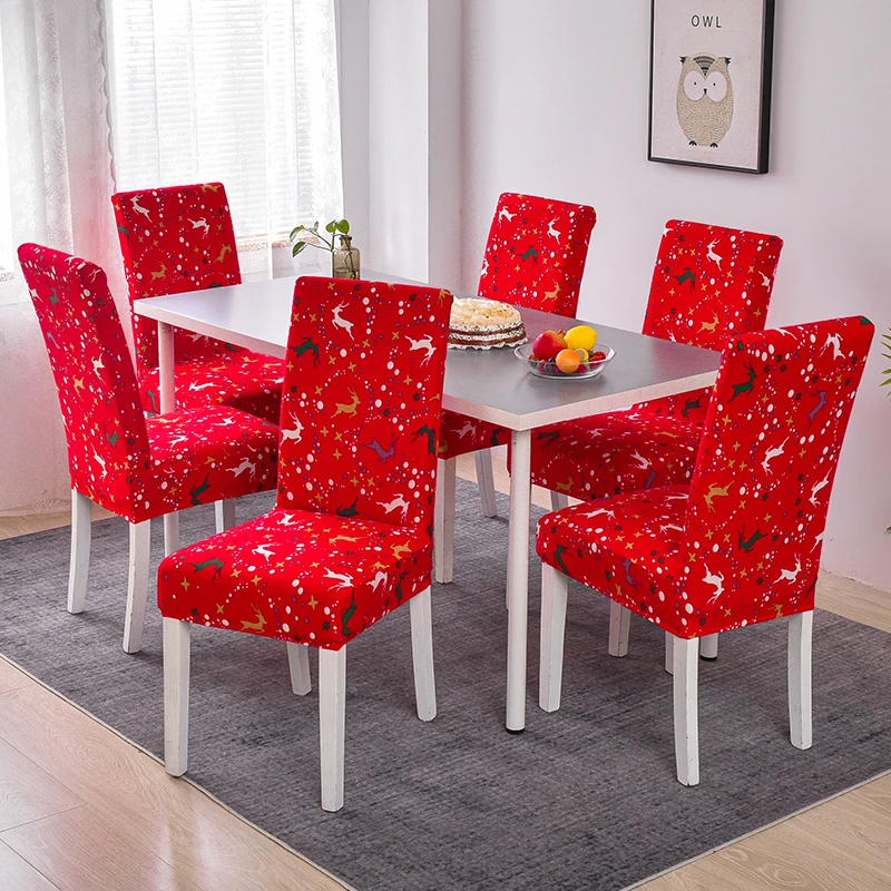 thumbnail image 1 of Funda para Silla de Comedor Navideña Fundas Protectoras Elásticas para Sillas para Restaurante, Cocina, Fiesta, Hotel, Banquete 1/4/6 piezas, 1 of 5