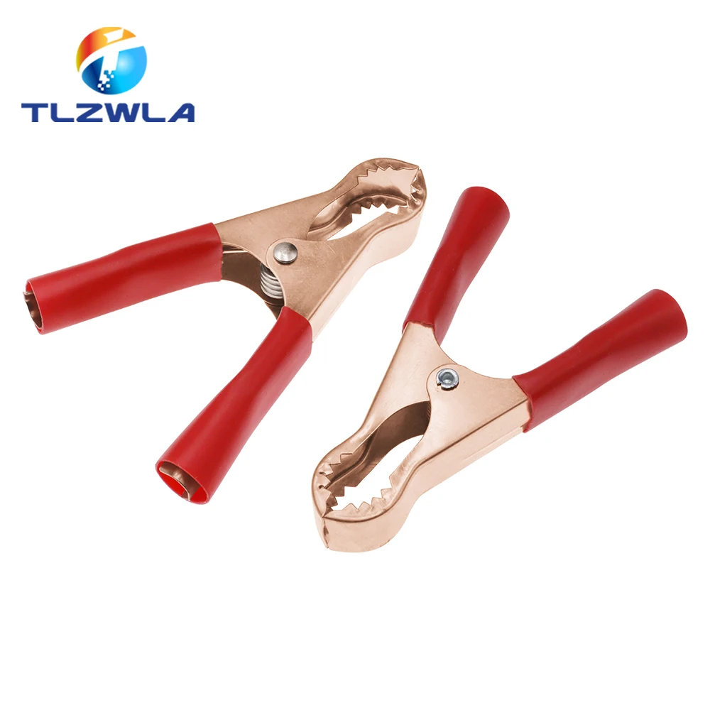 50A Red + Black 80mm Crocodile Car Caravan Van Battery Test Lead Clips 2Pcs Alligator Clips