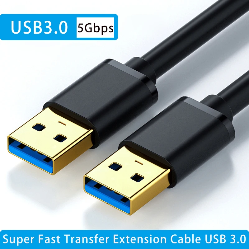 USB 3.0 5Gbps Fast Transfer Extension Cable Male to Male USB3.0 2.0 Extender for Radiator Hard Disk Webcom Camera USB Data Cable