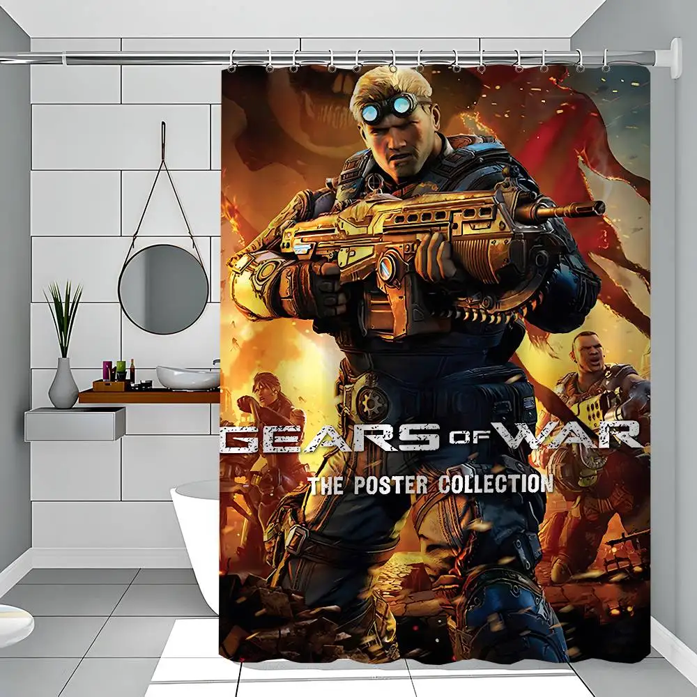 Description Picture 6 of itemGame G-Gears Of W-War Simple Shower Curtain Bathroom Shower Curtain Easy To Clean And Scrub Polyester Waterproof Light Opaque