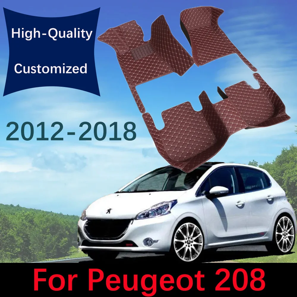 HighQuality Car Floor Mats For Peugeot 208 2012 2013 2014 2015 2016