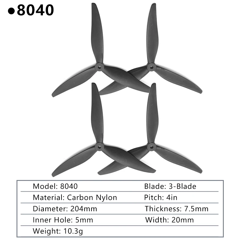 2PAIRS GEMFAN Drone Propeller Cinelifter 3 Blade Props - CW/CCW 7035 7037 8040 8060 9045 1050 Efficient 3-Blades For RC FPV Drone 13