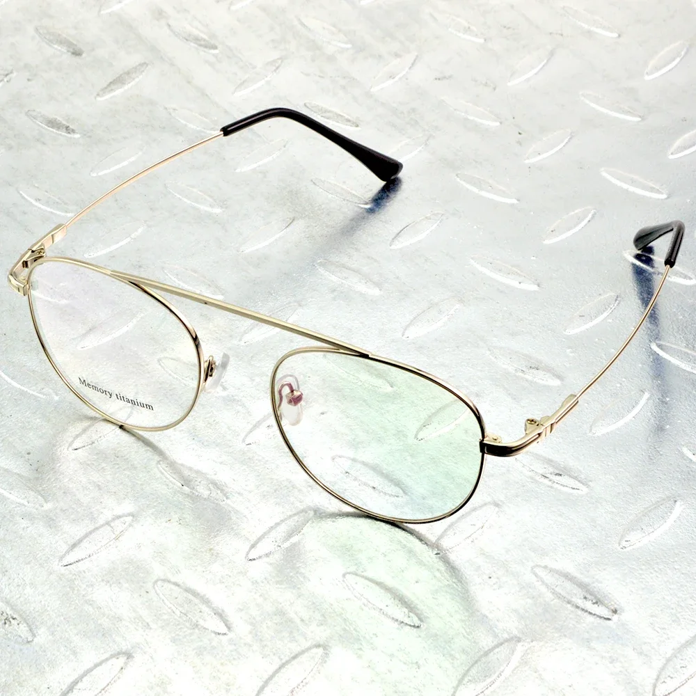 

Round Memory Titanium Alloy Exquisite Hinge Comfort Nose Pads Pilot Optical Glasses Frame Eyeglasses Eyeframe Eyewear