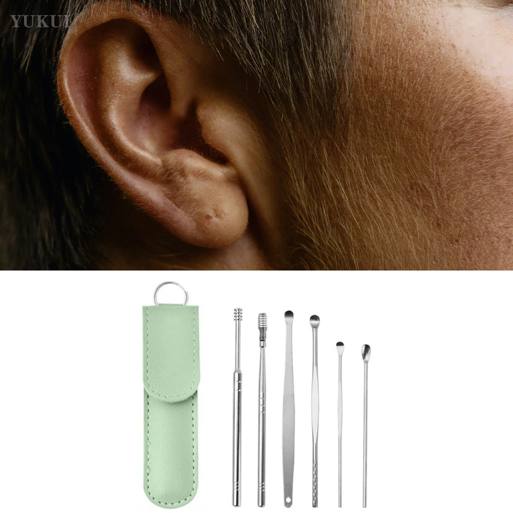Ear Cleaning Tool Stainless Steel Ear Pick Kit &1Pc Storage Bag Earwax Remover Tool Best Sellers In Beauty & Health