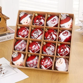 16Pcs/set of 6cm Christmas Decorative Balls Special Party Home Decoration Accessories Personalized Holiday Surprise Gift Box