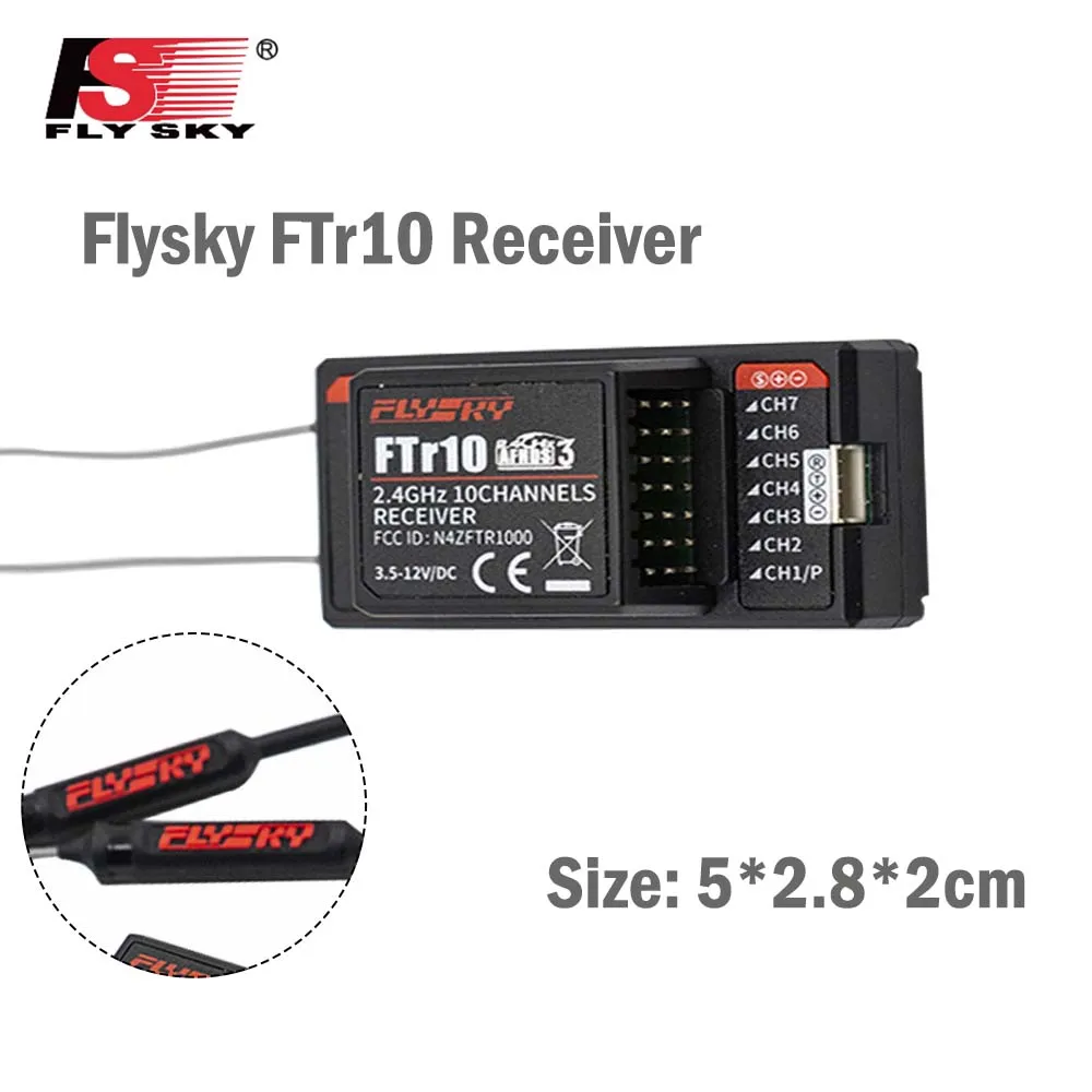 

Приемник FlySky FTr10, 2,4 ГГц, 10 каналов, двухсторонний, с двумя антеннами