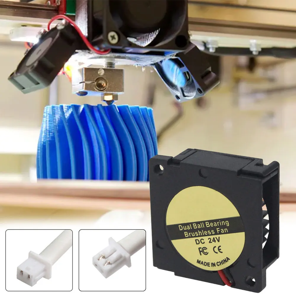 3D 프린터 선풍기, DC 24V 브러시리스 터보 선풍기 듀얼 볼 베어링, 미니 저소음 냉각 선풍기, Ender 3S1 3D 프린터용 2 핀, 30x30x10mm, 2 개