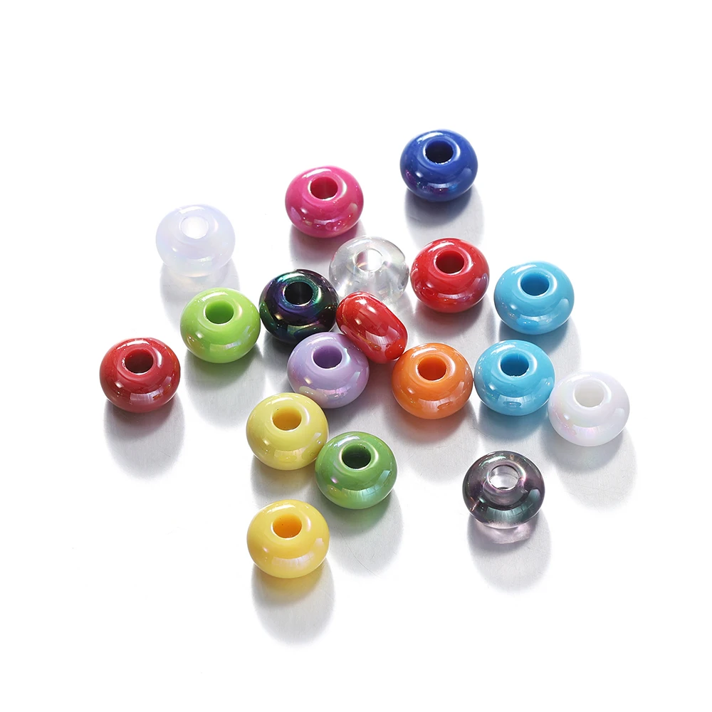 

5/10Pcs 14mm AB Color Glossy Acrylic Beads Round Loose Spacer Beads for DIY Charms Bracelet Necklace Jewelry Making Accessories